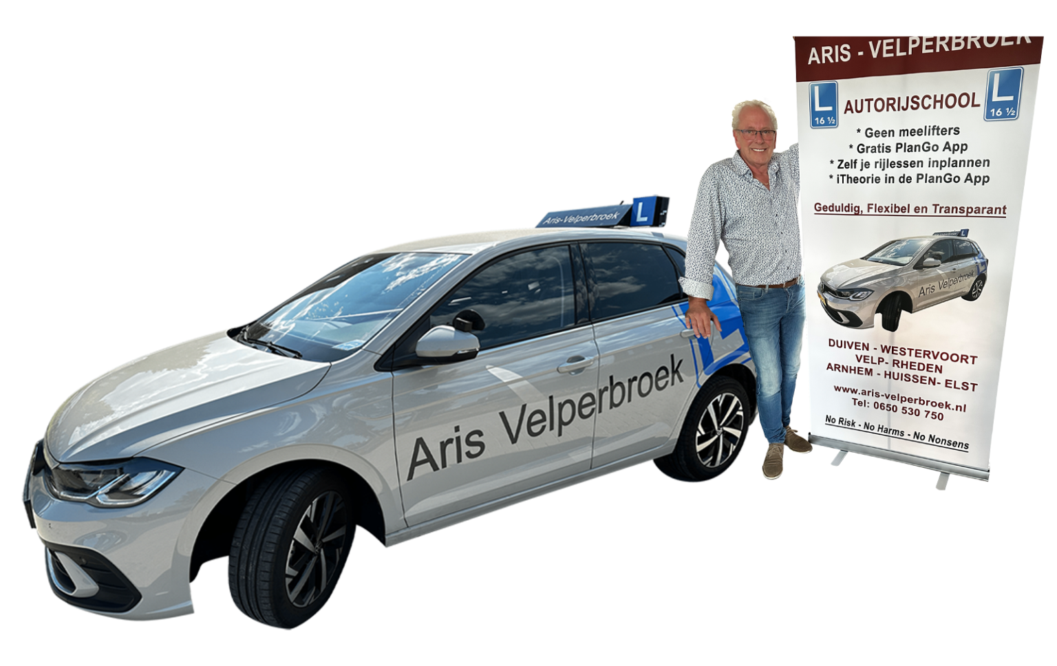 Paul naast met de kernwaarden van aris